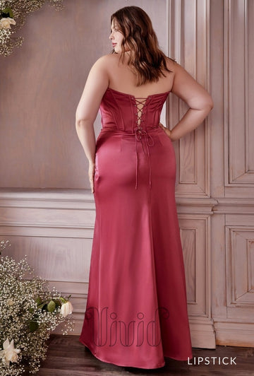 Vivid Curve Athena Gown in Lipstick
